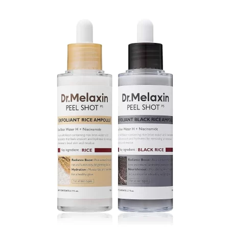 [DrMelaxin Official] Peel Shot Glow Rice AmpouleDuo -Serums for Brightening, Exfoliating, andMoisturizing – Suitable for All Skin Types